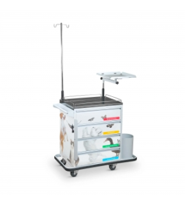 Carro de Emergência Carrinho de Parada para uso Veterinário